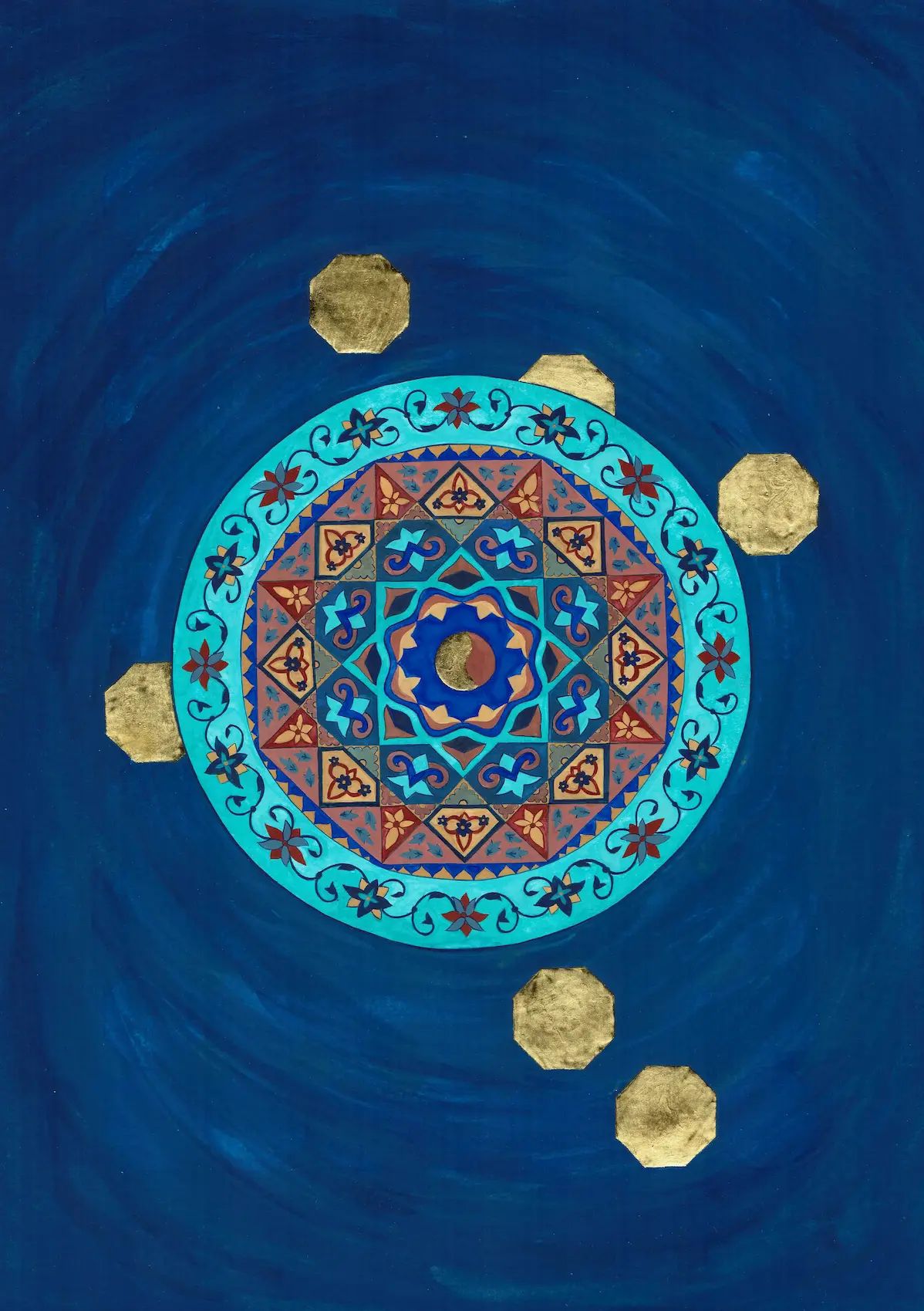 Blue Circle, original artwork by Haneefah Usmani