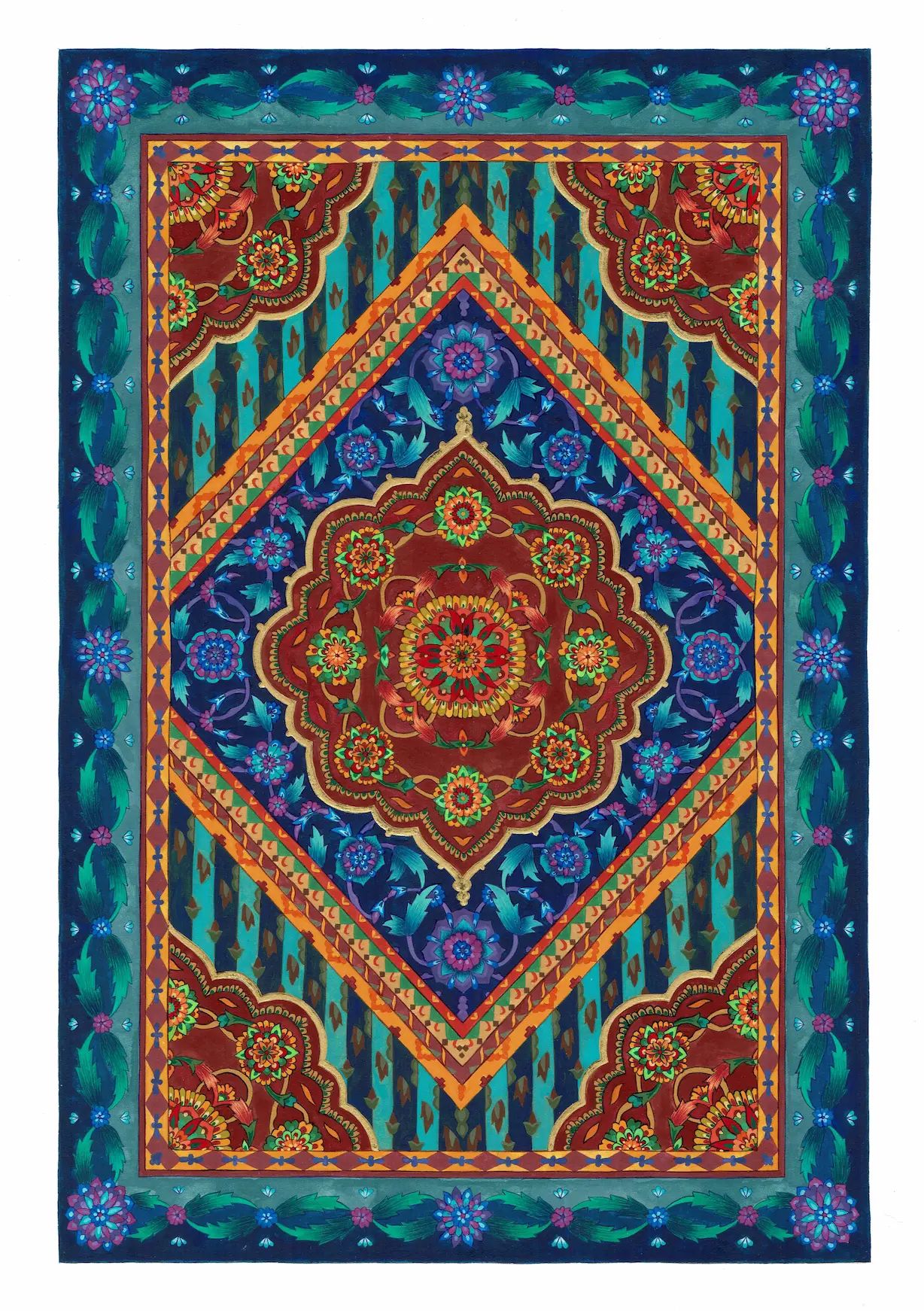 Day and Night Carpet, original artwork by Haneefah Usmani