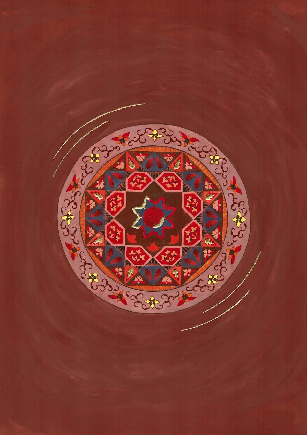 Red Ochre Circle, original artwork by Haneefah Usmani